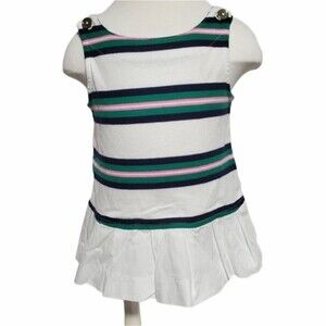 Janie & Jack size 12-18  months dress Cotton Green White *